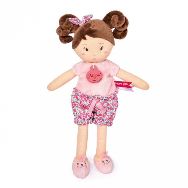  - les pipelettes - doll pink brown hair 25 cm 